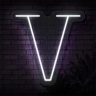 Verschönern Sie Ihren Raum: Personalisierter LED-Neonbuchstabe V, perfekt für Hochzeiten, Wohnkultur und Büroatmosphäre.