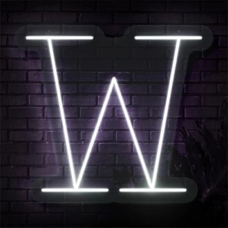 Erhellen Sie Ihre besonderen Feiern und Räume: Personalisierte LED-Neonleuchtschrift mit dem Anfangsbuchstaben W für Hochzeiten, Partys und schicke Wohnkultur.