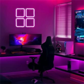 Beleben Sie Ihren Gaming-Bereich oder Ihre Party mit dem pinken Tetris LED-Neonschild.