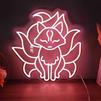 Transform Your Space: Japanese Nine Tailed Fox Neon Sign for Enchanting Home Decor, Vibrant Office Ambiance, and Unforgettable Parties.