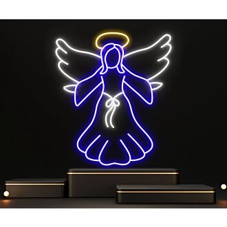 Brighten Your Sanctuary: The Jesus Christ Angel Wings Led Neon Sign for Home Decor, Church Events, and Inspirational Settings