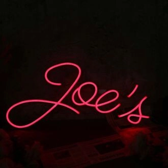Joe's Red Neon Sign for Personalized Decor