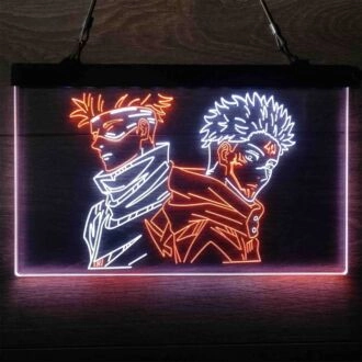 Sorcery Fight Satoru Gojo Sukuna Dual LED Neon Sign for Anime Fans