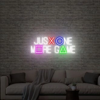 Brighten Up Your Gaming Sanctuary and Add a Playful Ambiance to Parties with the Just One More Game Neon Sign - Perfect for Bedrooms, Game Rooms, and Kid-Friendly Spaces!