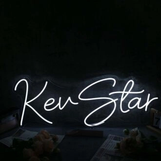 Kev Star White Neon Sign