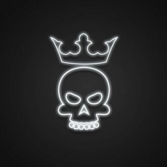 King Skull With Crown Neon Sign Add a regal, edgy vibe to your space