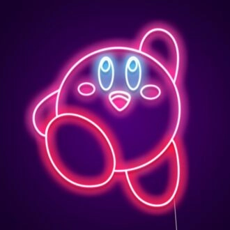 Kirby Neon Sign for Video Game Fans and Fun Spaces