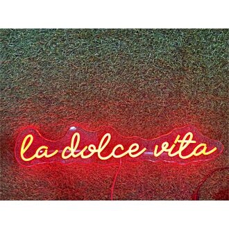 Brighten Your Special Moments - La Dolce Vita Custom LED Neon Sign for Weddings, Parties, and Home Ambiance.