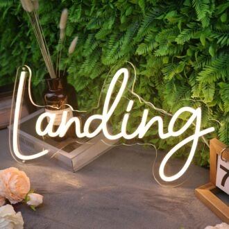 Landing Yellow Neon Sign