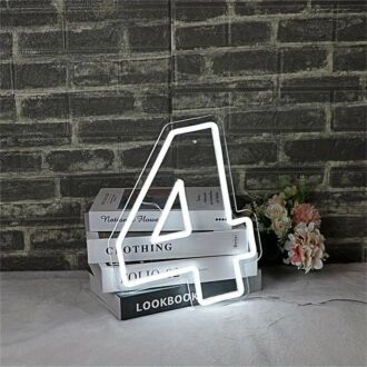 Brighten Up Celebrations and Events with LED Neon Birthday Number 4 LED Neon Sign - Perfect for Parties, Weddings, and Milestone Birthdays.