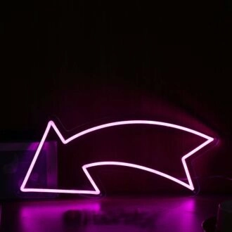 Left Arrow Purple Neon Sign