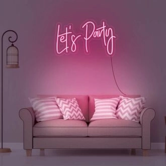 Let's Party Neon Sign for Fun and Celebratory Spaces