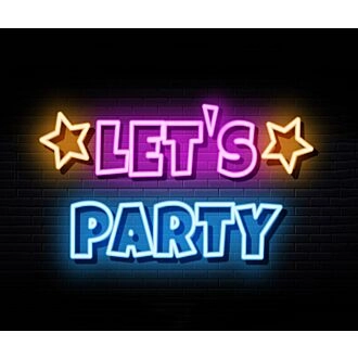 Lets Party Neon Sign With Yellow Stars Neon Sign