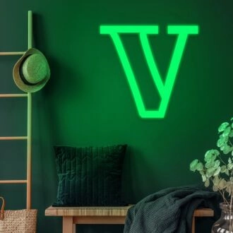 Letter V Neon Sign for Personalized Decor