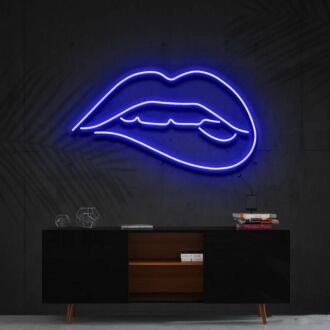 Lips Biting Neon Sign for Bold and Artistic Decor