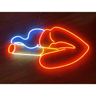 Lips Smoking Neon Sign