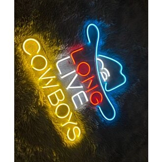 Long Live Cowboys Neon Sign for Western and Rustic Decor