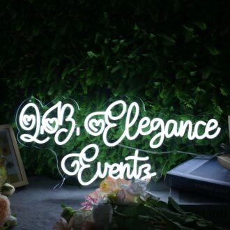 Love Elegance Events White Neon Sign