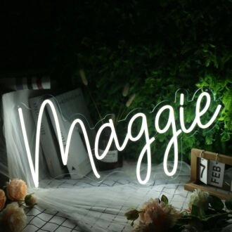Maggie White Name Neon Sign