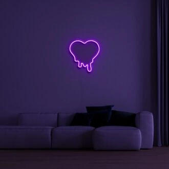 Melting Heart Neon Sign for Unique Love Themed Decor