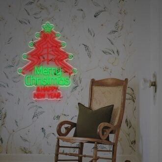 Brighten Your Holidays: Perfect for Home Decor, Office Celebrations, and Storefronts with the Merry Christmas And Happy New Year LED Neon Sign.