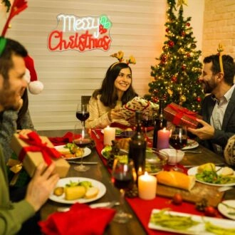 Merry Christmas Neon Sign Festive Decor