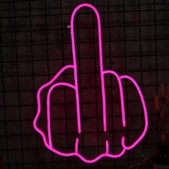Middle Finger Gesture Neon Sign