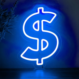 Dollar sign Neon Prosperity and Financial Aspiration
