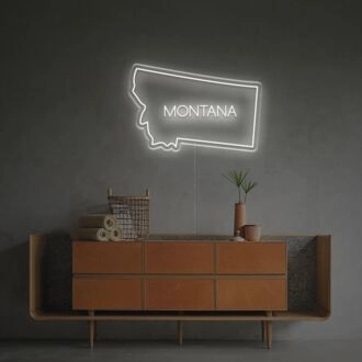 Brighten Your Space: Montana State Outline LED Neon Sign, Perfect for Home Decor, Office Ambiance, and Bar Settings.