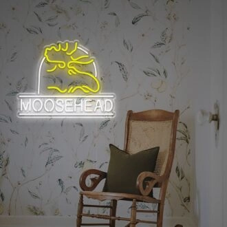 Brighten Up Your Bar, Game Room, or Cabin Decor with the Moose Head LED Neon Sign.