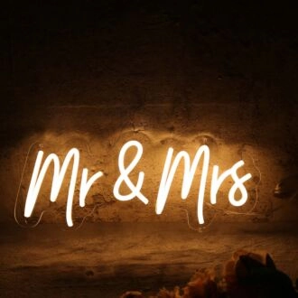 Mr And Mrs Yellow Neon Sign