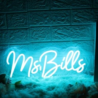 Ms Bills Blue Neon Sign