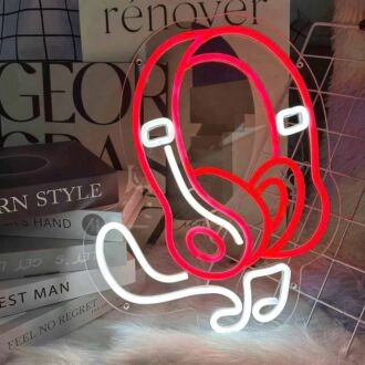 Music Listening Headphones Neon Sign