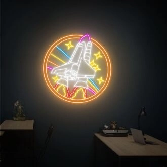 Brighten Your Space with Nasa Round Sign Handcrafted Led Neon Sign - Perfect for Home Decor, Offices, and Themed Parties