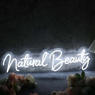Natural Beauty White Neon Sign