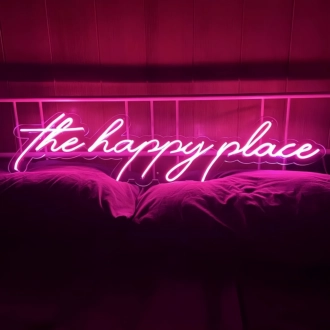 The Happy Place Neon Sign: Illuminate Your Space with Joy and Positivity