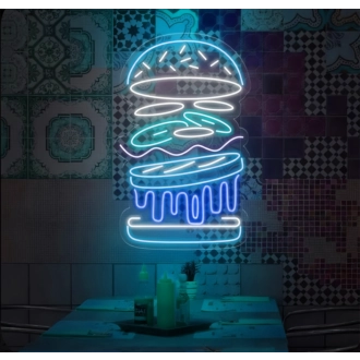 Burger: Light Up Your Space with Neon Flavor