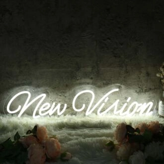 New Vision White Neon Sign