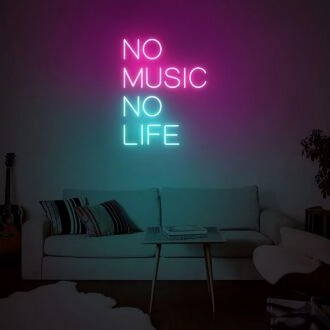 No Music No Life Neon Sign for Music Lovers