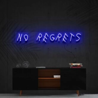 No Regrets Neon Sign for Motivational Spaces