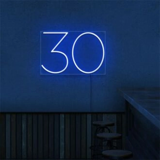 Celebrate Milestone Birthdays and Anniversaries with the Number 30 LED Neon Sign - Perfect for Parties, Home Decor, and Gift Ideas