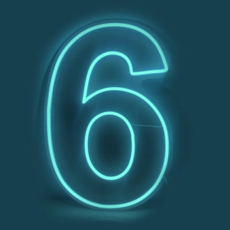 Number 6 LED Neon Sign