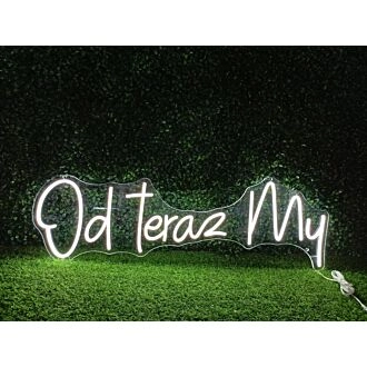 Add a modern flair to your bar, office, and wedding ambiance with the Od Teraz My White LED Neon Sign.