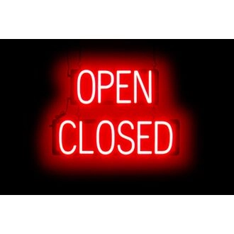 Open Closed LED Sign In Red Neon Light for Businesses
