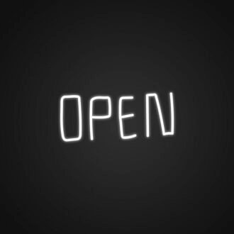 Open Neon Sign for Business Displays