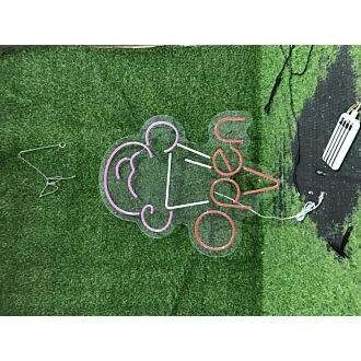 Brighten Your Storefront or Themed Party: Open With Ice Cream LED Neon Sign Perfect for Food Establishments and Celebrations