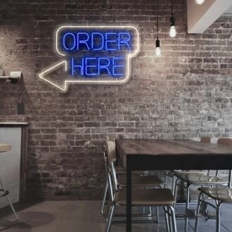 Order Here Neon Sign for Businesses and Shops
