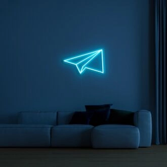 Paper Plane Neon Sign for Fun and Whimsical Decor