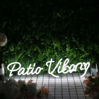 Patio Vibes White Neon Sign