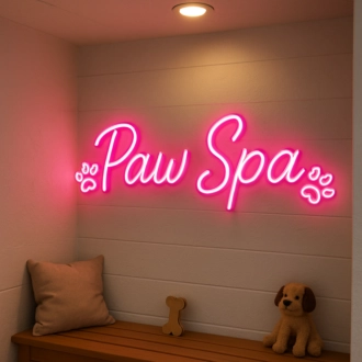 Pawfect Paw Spa Neon Light Wall Decor